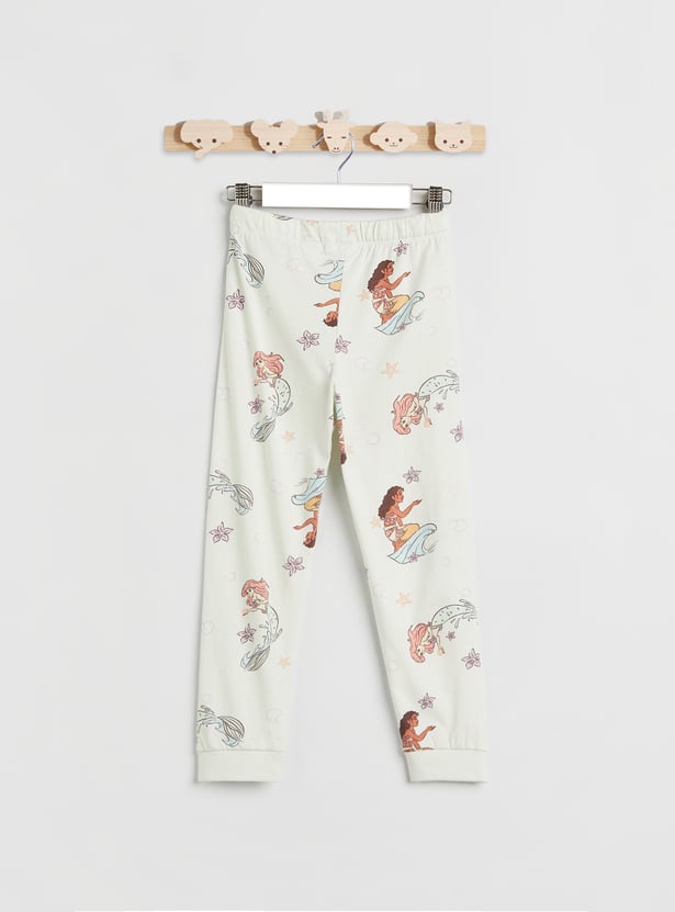 Moana and Princess Arial Print T-shirt and Pyjama Set