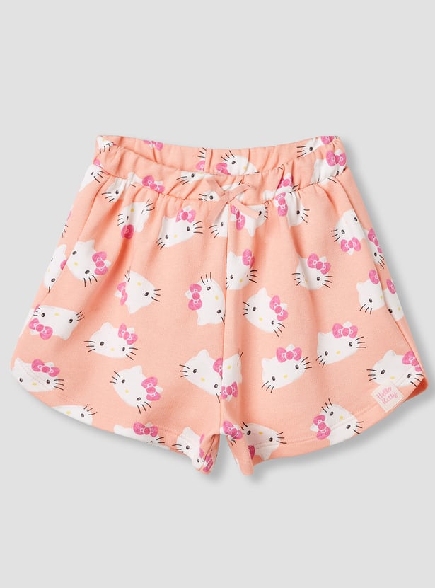 Sanrio Hello Kitty Print Shorts with Elasticated Waist - Set of 2