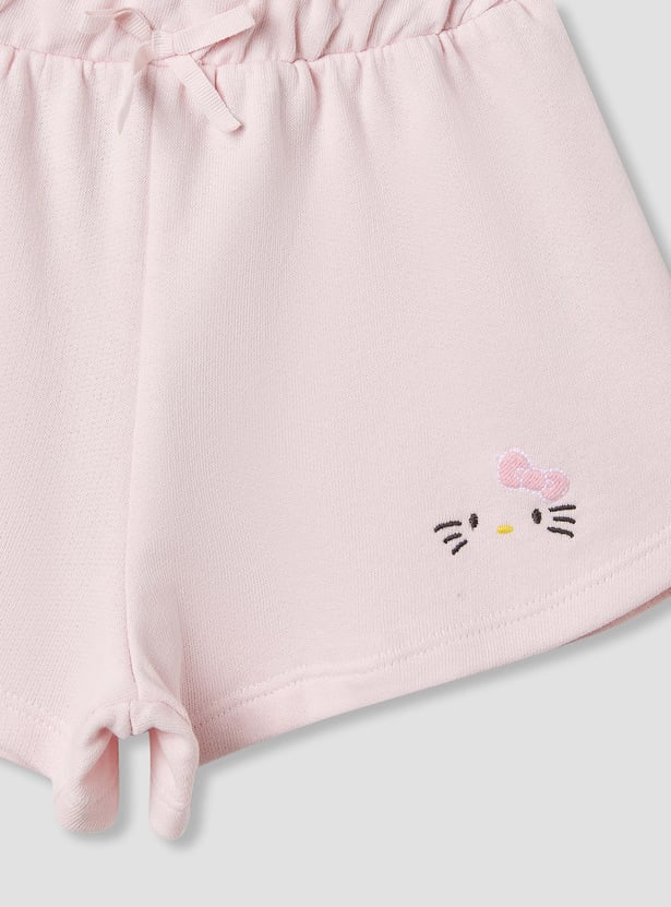 Sanrio Hello Kitty Print Shorts with Elasticated Waist - Set of 2