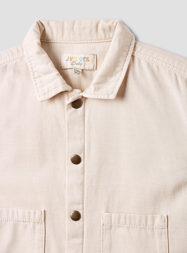 Juniors Solid Shirt with Pockets