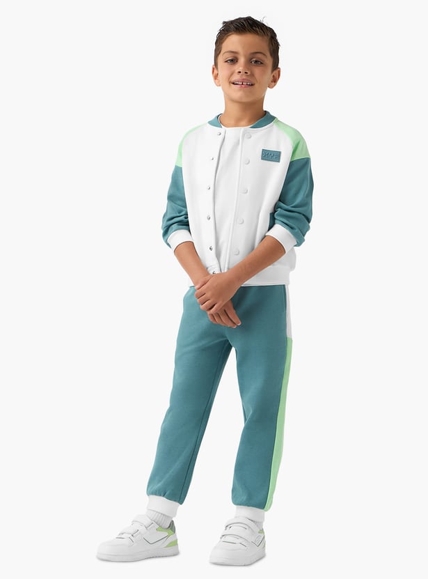 Juniors Colourblock Bomber Jacket and Joggers Set