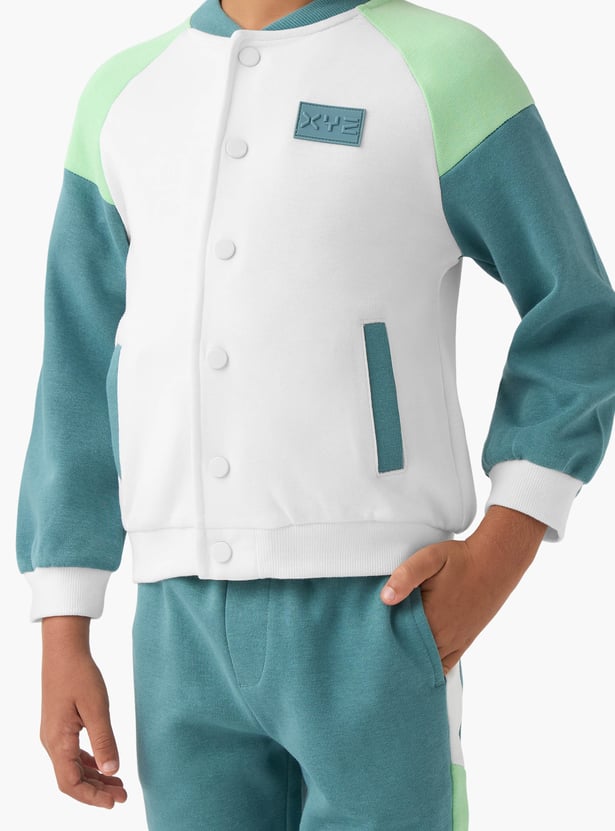 Juniors Colourblock Bomber Jacket and Joggers Set