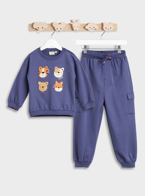 Juniors Applique Sweatshirt and Joggers Set