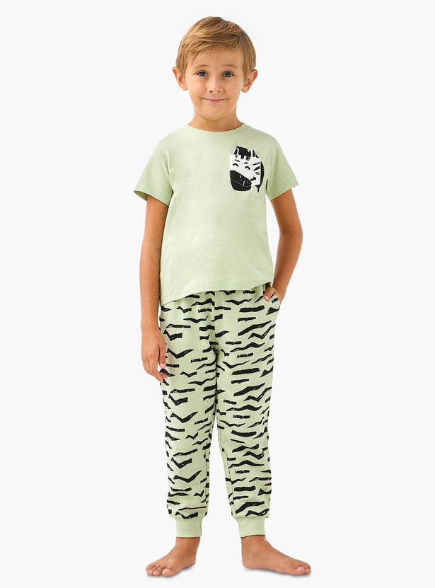 Juniors Zebra Print T-shirt and Pyjama Set
