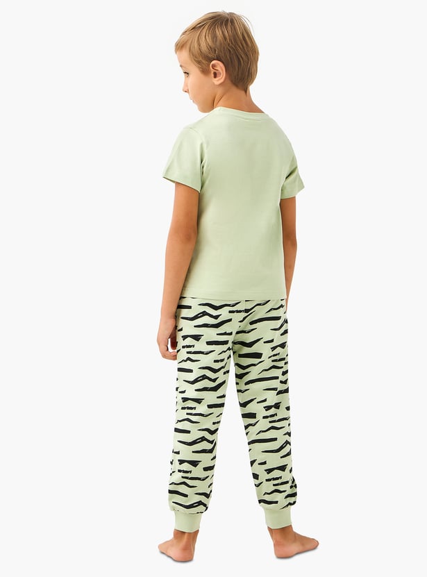 Juniors Zebra Print T-shirt and Pyjama Set