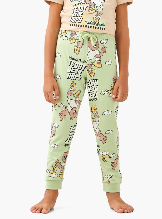 Juniors Teddy Bear Print T-shirt and Pyjama Set