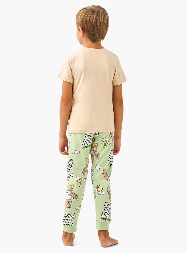 Juniors Teddy Bear Print T-shirt and Pyjama Set