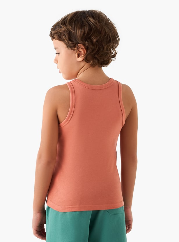 Juniors Construction Vehicle Print Vest - Set of 3