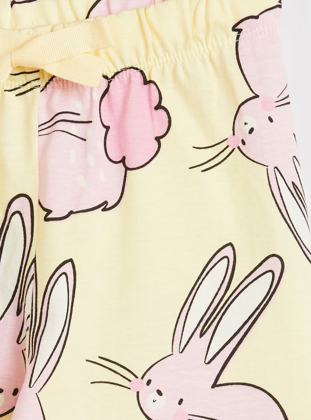 Juniors All-Over Bunny Print T-shirt and Pyjama Set