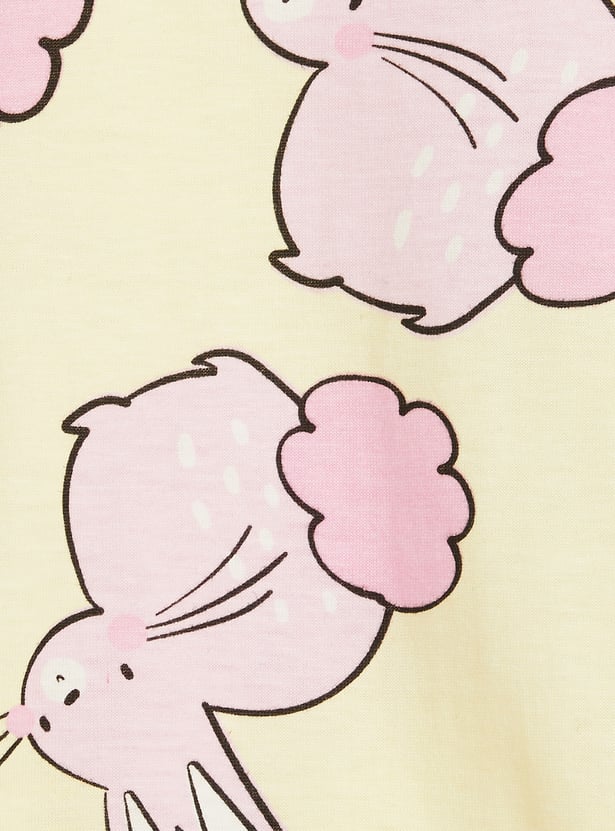 Juniors All-Over Bunny Print T-shirt and Pyjama Set
