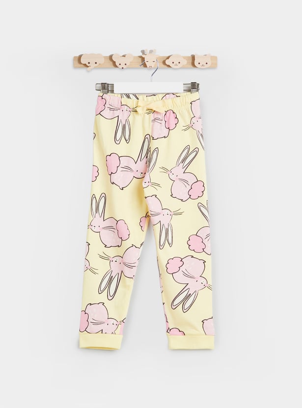 Juniors All-Over Bunny Print T-shirt and Pyjama Set