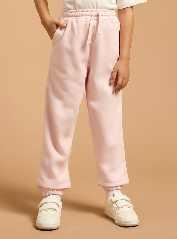 Juniors Solid Joggers with Drawstring Closure and Pockets