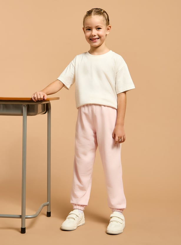 Juniors Solid Joggers with Drawstring Closure and Pockets
