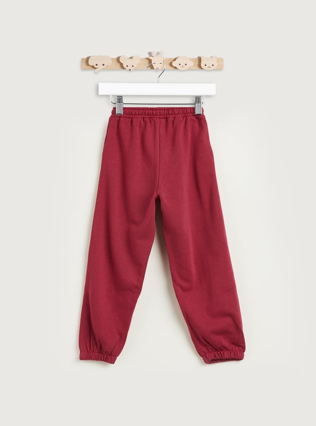 Juniors Slogan Print Joggers with Drawstring Closure and Pockets