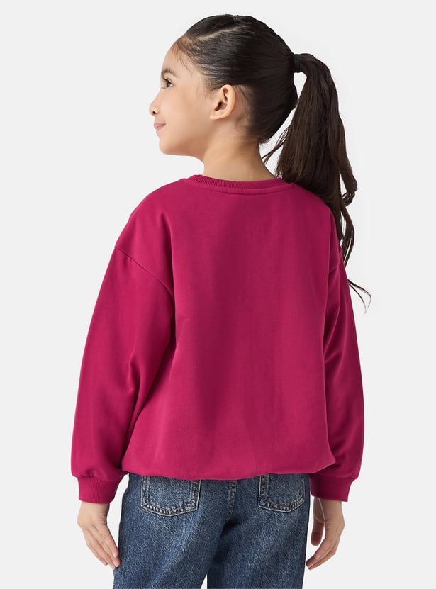 Juniors Bow Applique Sweatshirt