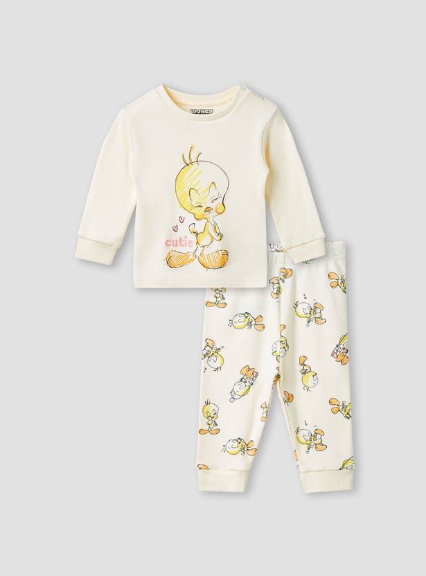 Juniors Tweety Print T-shirt and Pyjama Set