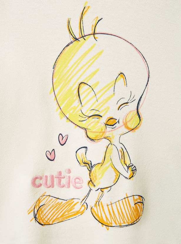 Juniors Tweety Print T-shirt and Pyjama Set