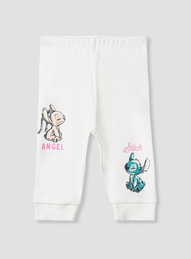 Stitch and Angel Print T-shirt with Long Sleeves and Pyjama Set