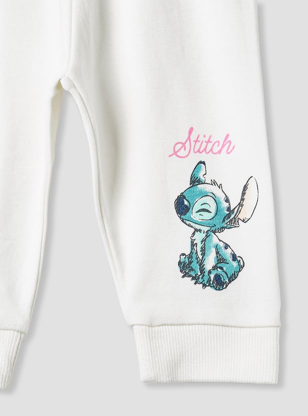 Stitch and Angel Print T-shirt with Long Sleeves and Pyjama Set