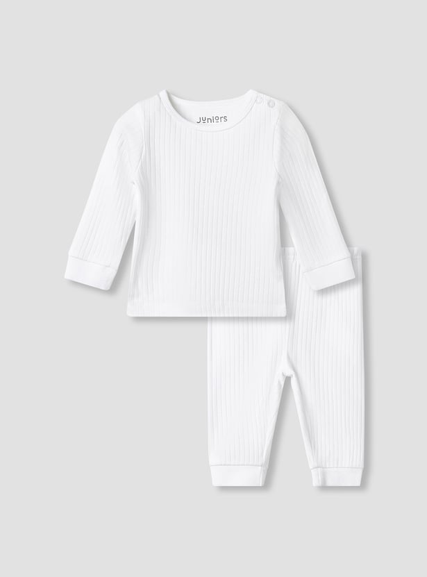 Juniors Ribbed T-shirt with Pyjama Set