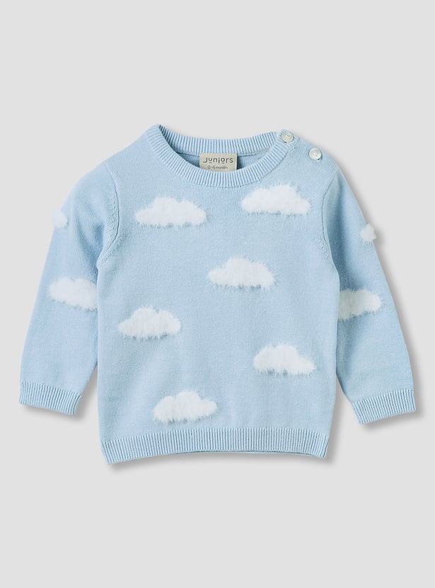 Juniors Cloud Print Knitted Sweatshirt and Pyjama Set