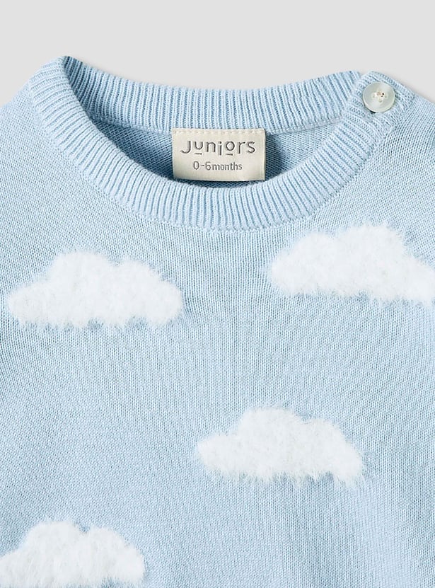 Juniors Cloud Print Knitted Sweatshirt and Pyjama Set