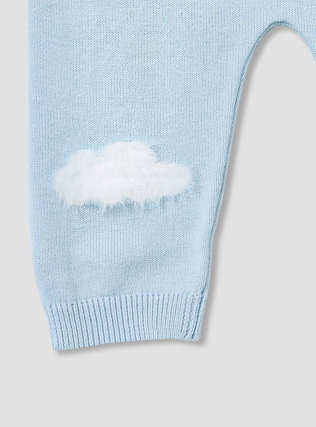 Juniors Cloud Print Knitted Sweatshirt and Pyjama Set