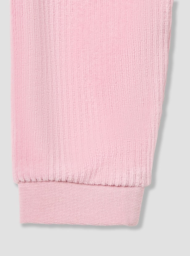 Juniors Bunny Applique Velour Top with Pyjamas Set