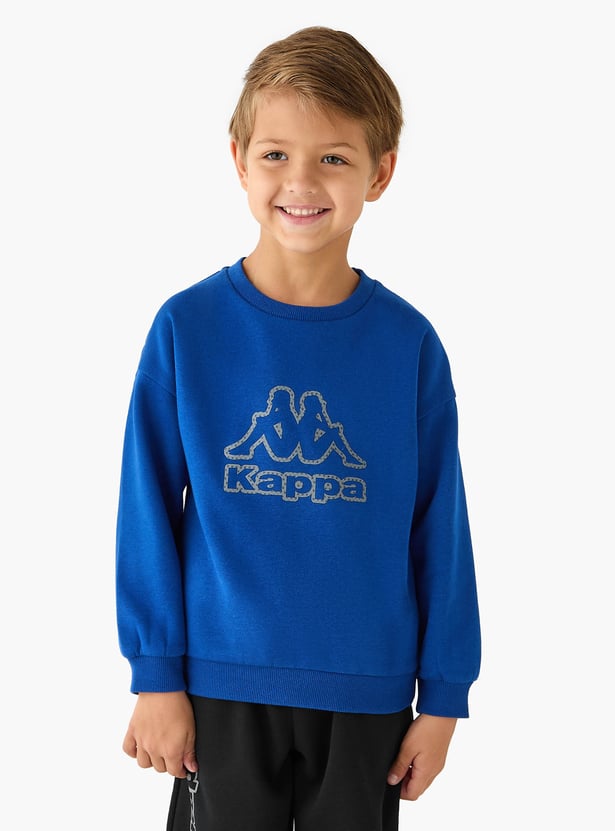 Kappa Logo Print Sweatshirt with Long Sleeves