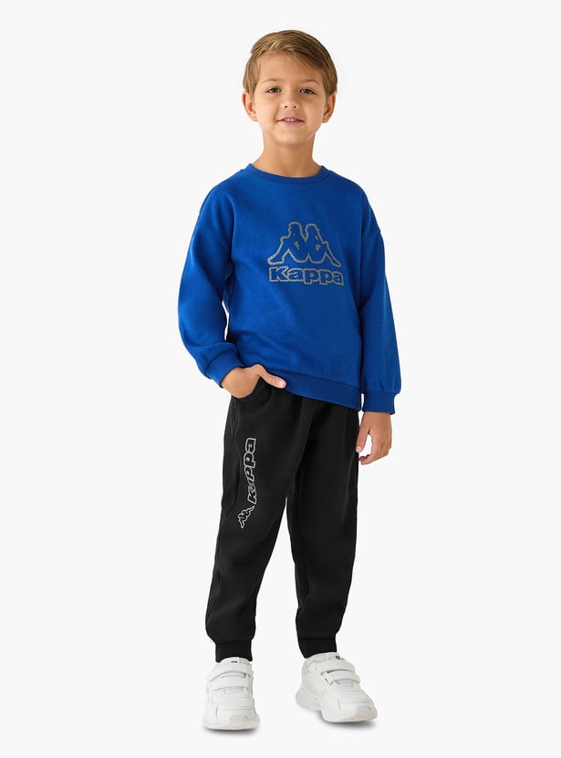 Kappa Logo Print Sweatshirt with Long Sleeves