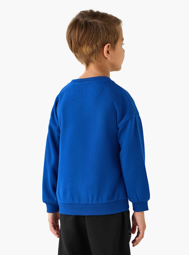 Kappa Logo Print Sweatshirt with Long Sleeves