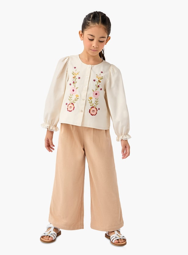 Juniors Ribbed Wide Leg Pants