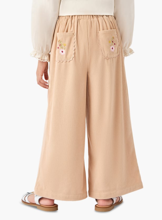 Juniors Ribbed Wide Leg Pants