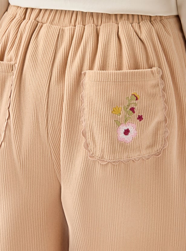 Juniors Ribbed Wide Leg Pants