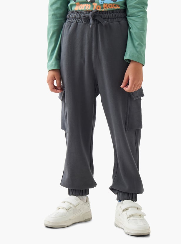 Juniors Solid Joggers with Pockets and Drawstring Closure