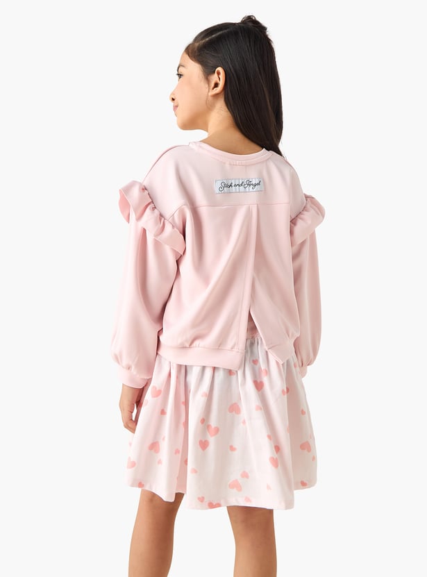 Juniors Stitch and Angel Applique A-line Dress