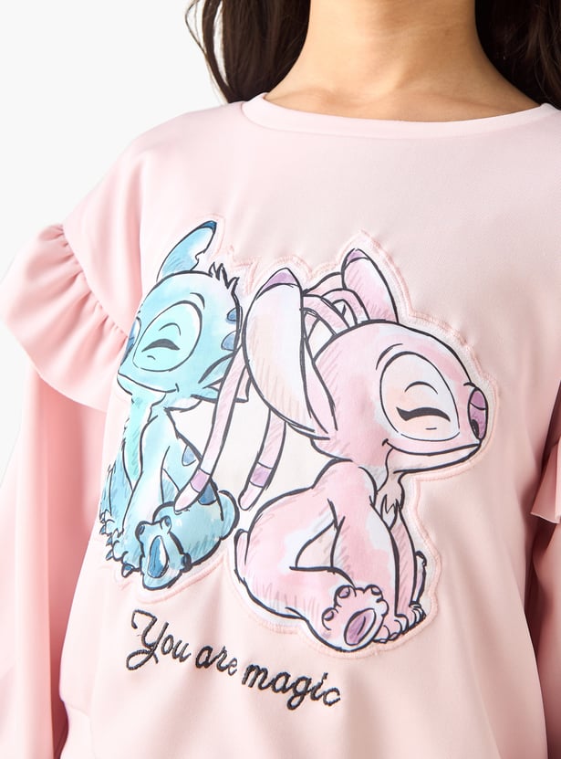 Juniors Stitch and Angel Applique A-line Dress