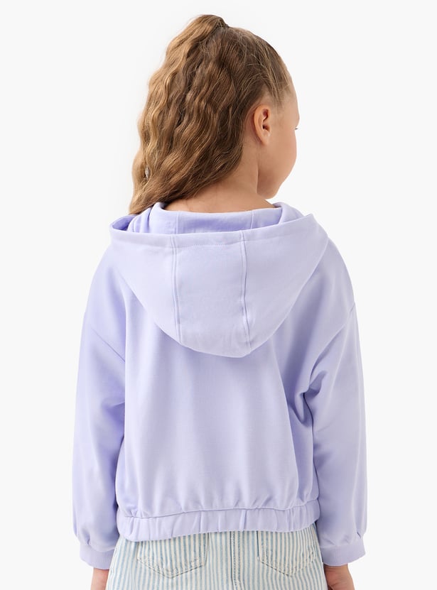Juniors Bunny Print Pullover with Hood