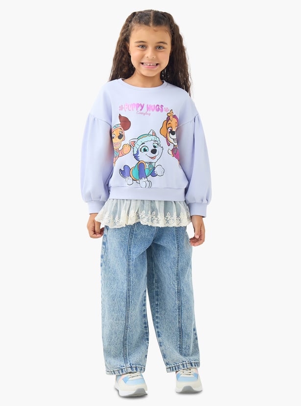 Juniors PAW Patrol Print Sweatshirt with Long Sleeves