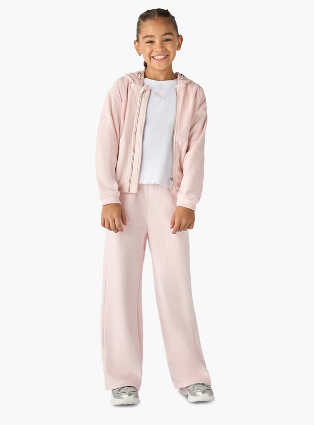 Juniors Ribbed Hooded Sweatshirt and Pants Set