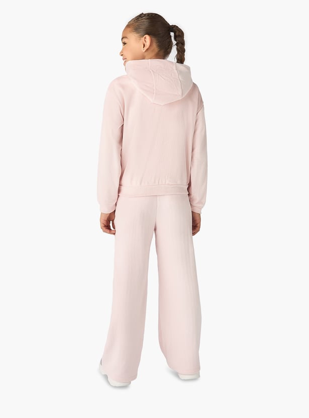 Juniors Ribbed Hooded Sweatshirt and Pants Set