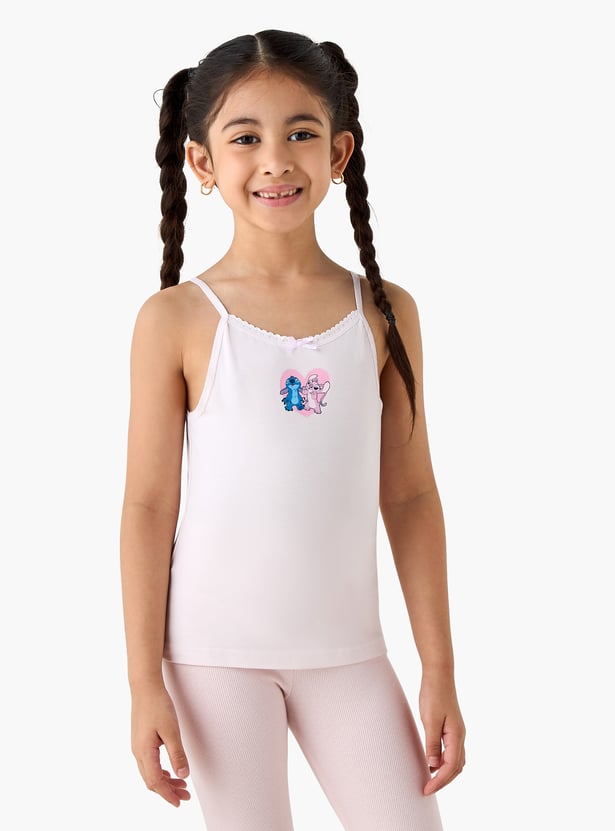 Juniors Stitch Print Camisole with Bow Accent - Set of 3