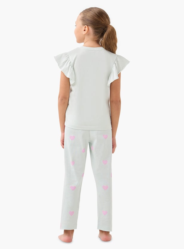 Stitch Print Top and Pyjama Set