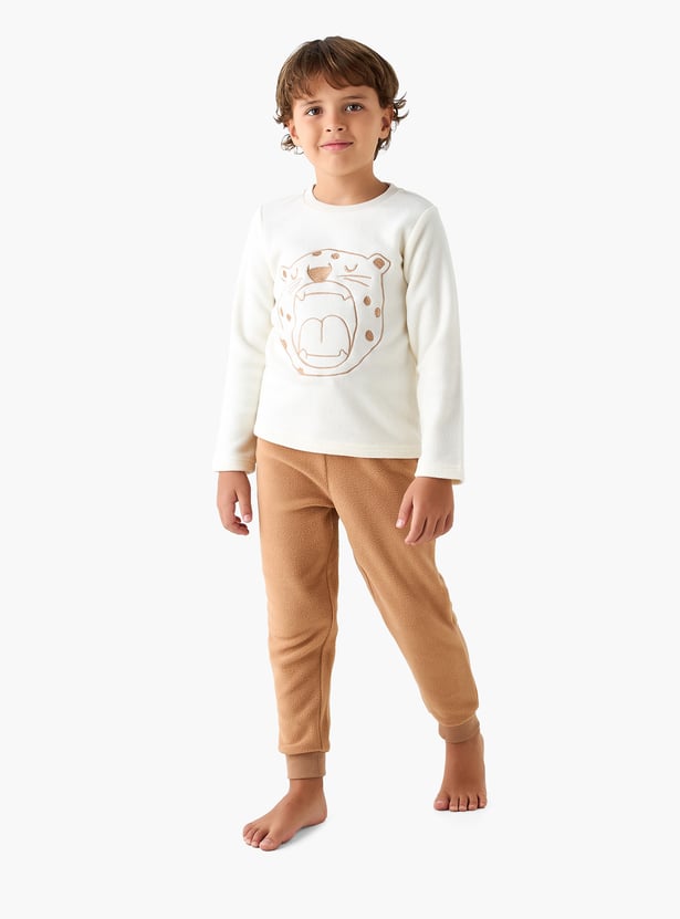 Juniors Embroidered T-shirt and Pyjama Set