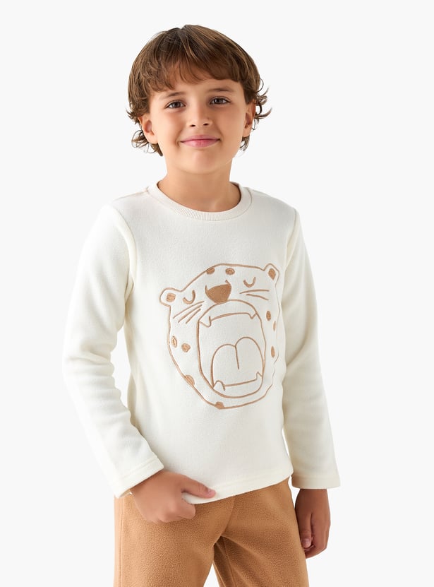 Juniors Embroidered T-shirt and Pyjama Set