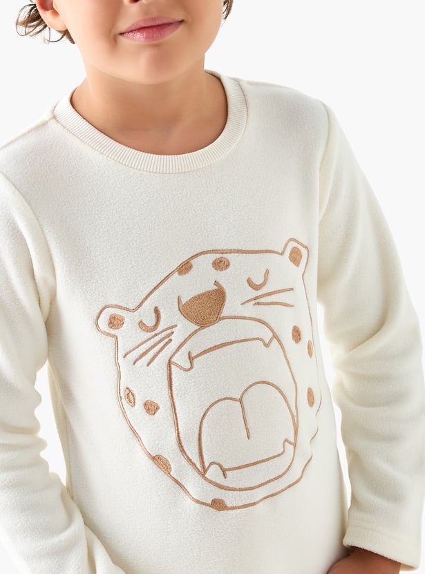 Juniors Embroidered T-shirt and Pyjama Set