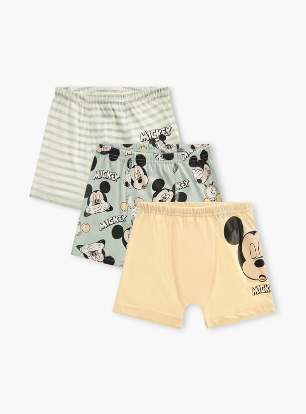 Mickey Mouse Print Trunks - Set of 3