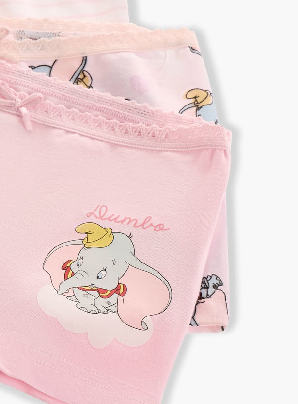 Juniors Dumbo Print Boyshorts with Bow Detail - Set of 3