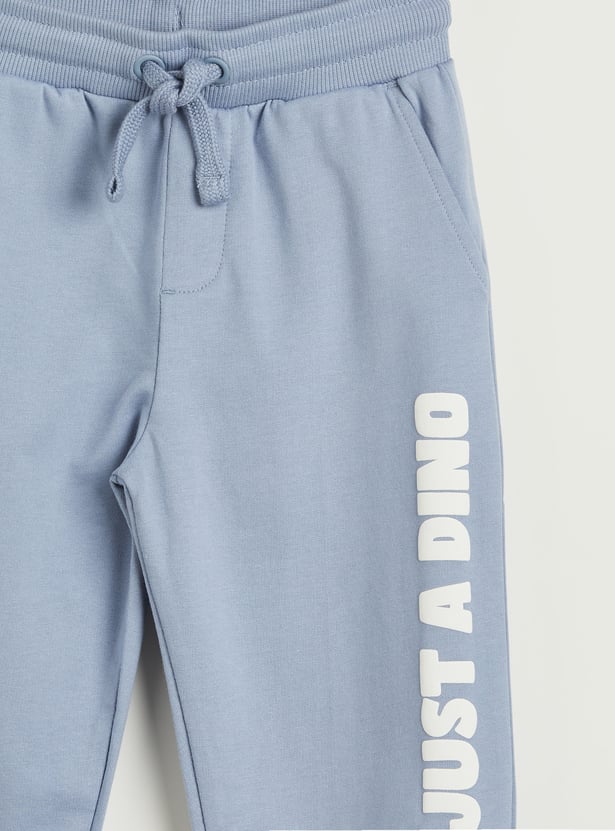 Juniors Slogan Print Joggers with Elasticated Waistband and Pockets