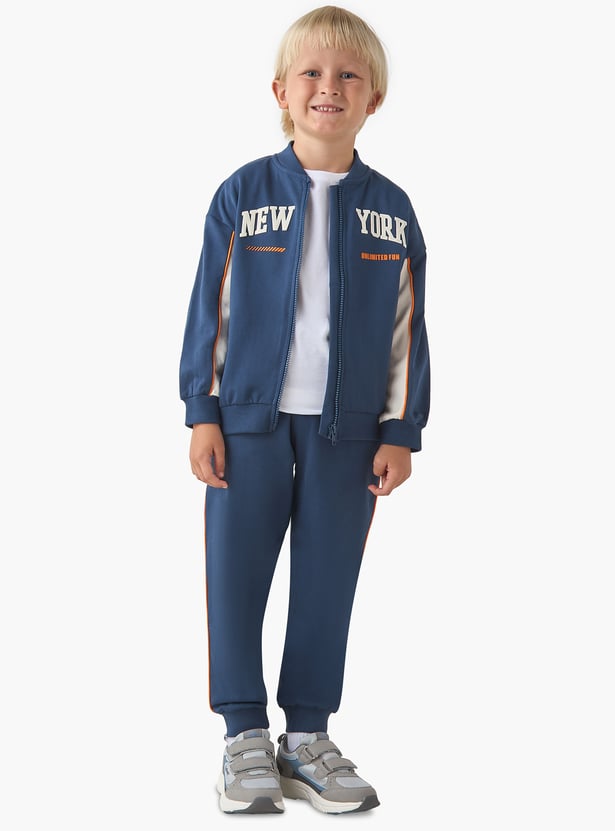 Juniors Piping Accent Jacket and Joggers Set
